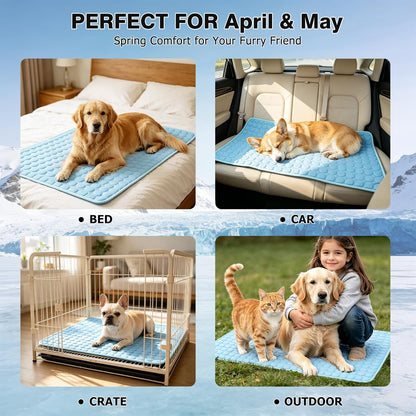 2XL Cooling Mat for Dogs & Cats – Foldable Self-Cooling Pet Pad