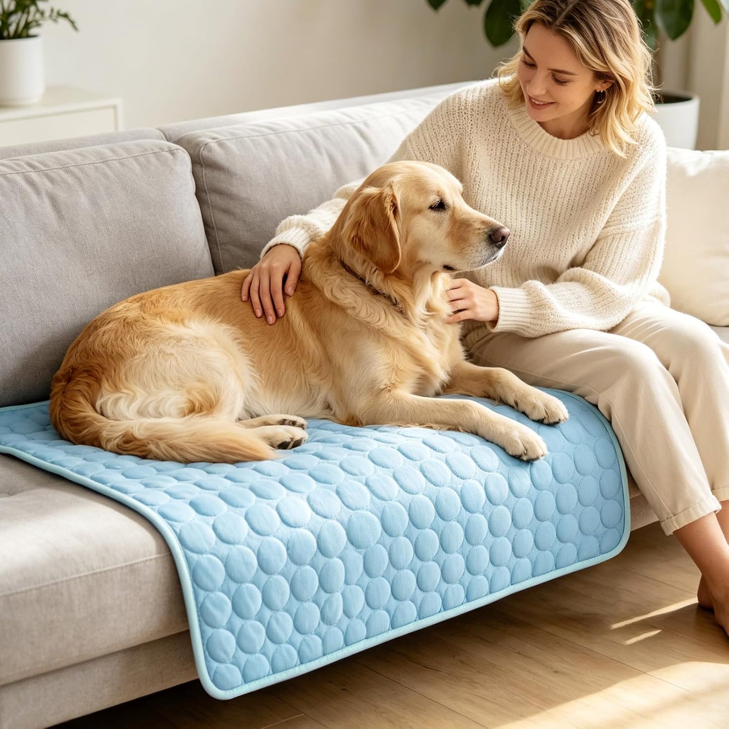 2XL Cooling Mat for Dogs & Cats – Foldable Self-Cooling Pet Pad