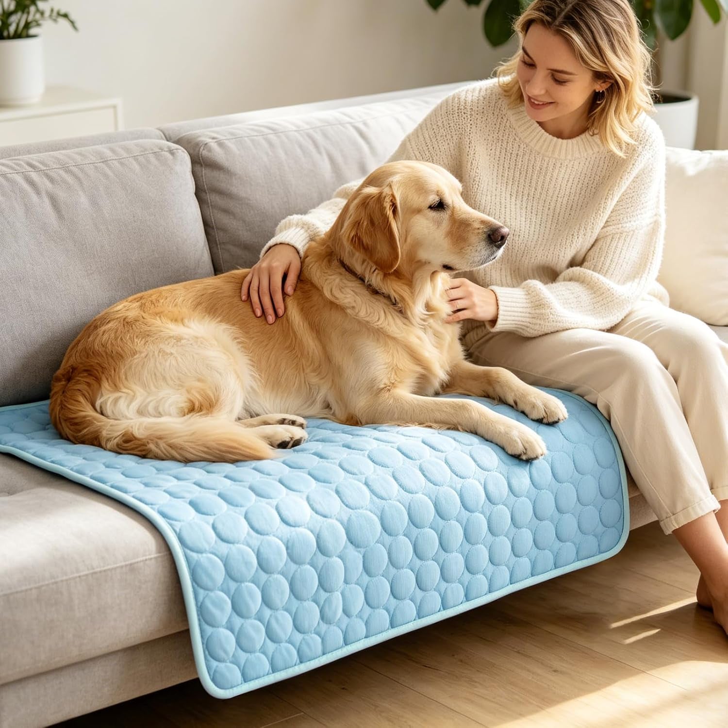 2XL Cooling Mat for Dogs & Cats – Foldable Self-Cooling Pet Pad