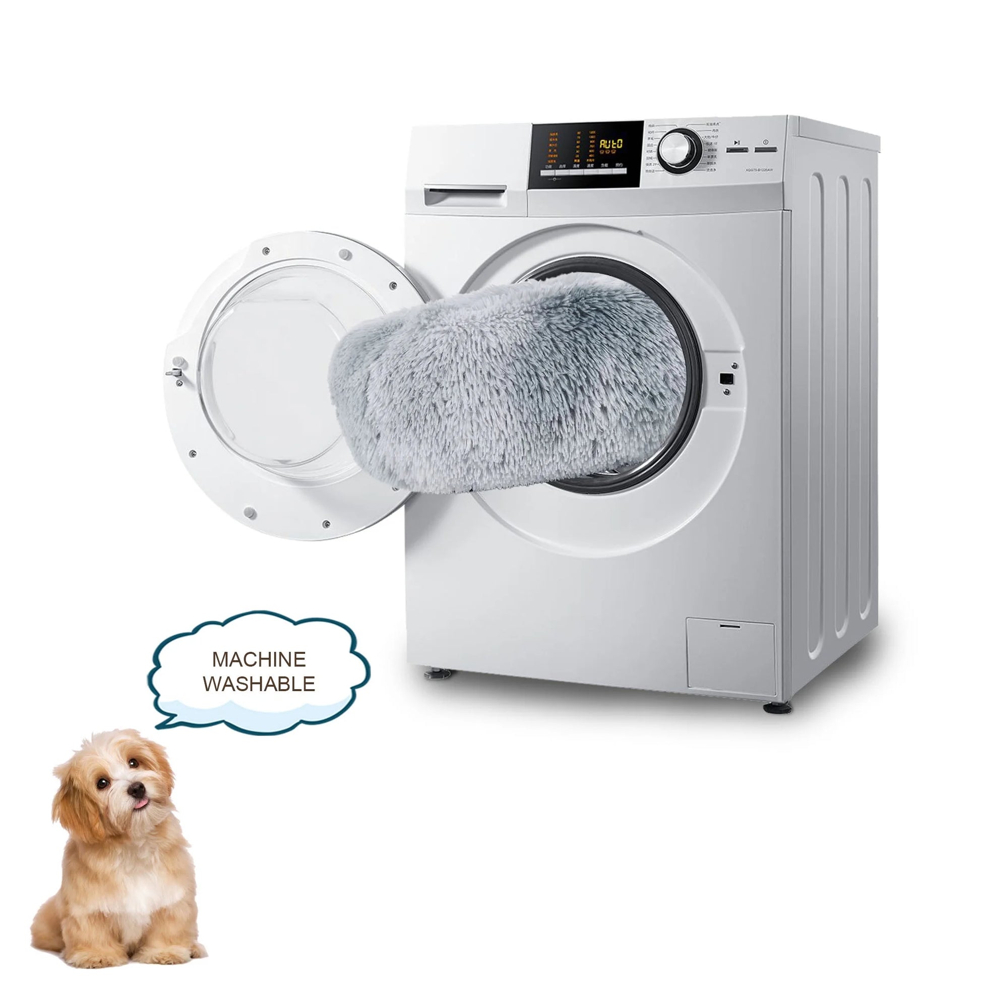 Calming Plush Donut Pet Bed – Cozy Anti-Anxiety Bed for Small Dogs & Cats