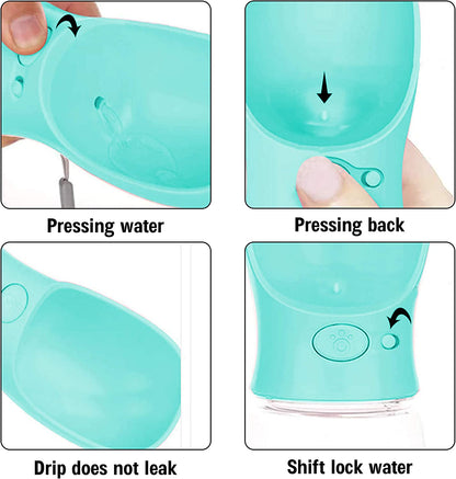 Portable Dog Water Bottle 19 oz – Leakproof Travel Water Dispenser