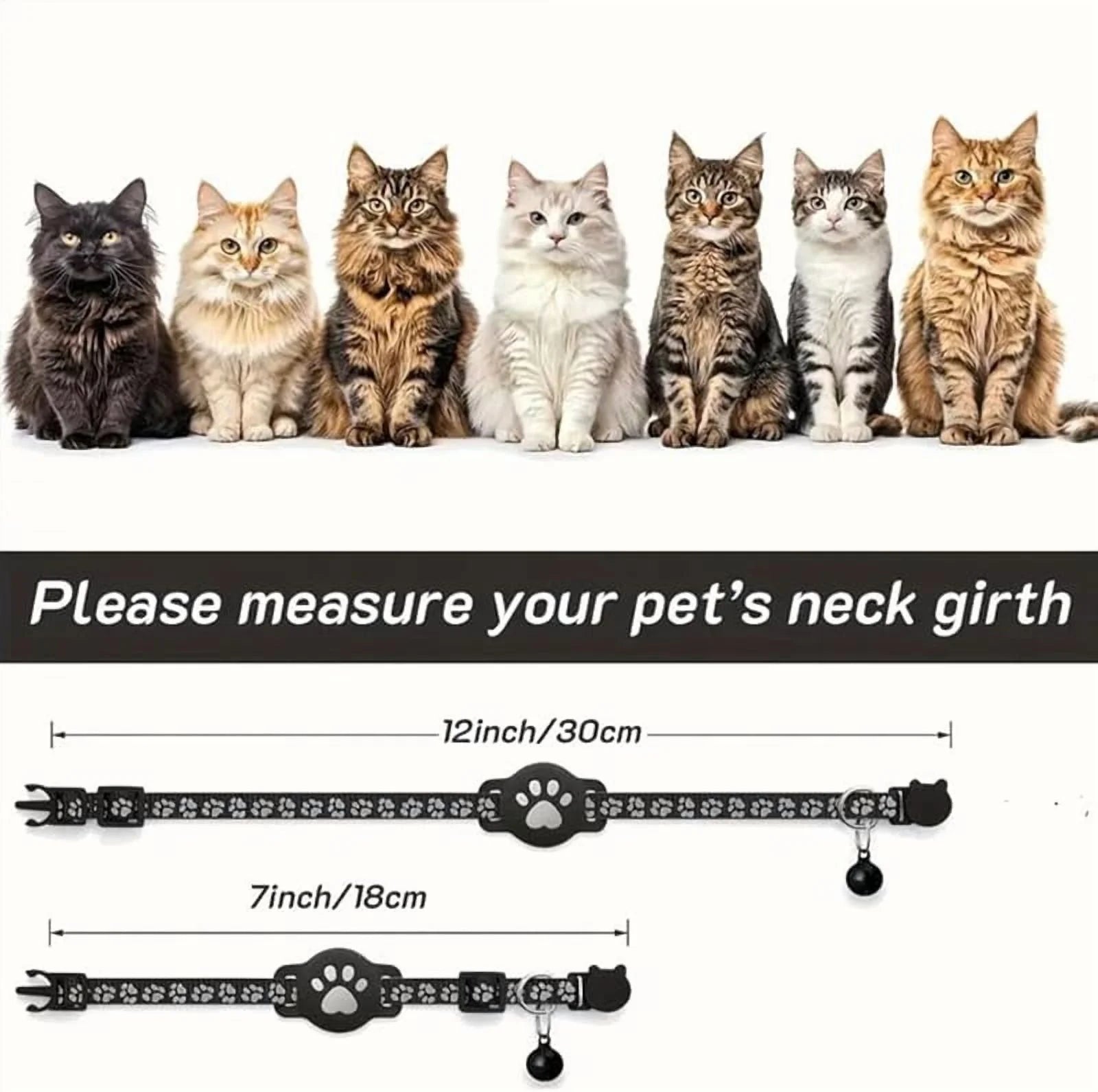 Apple Find My Cat Tracker Collar – Waterproof GPS Collar for Cats, No Subscription