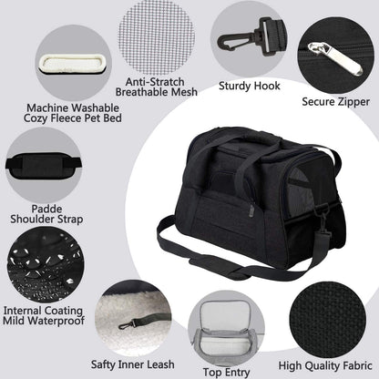 Collapsible Soft Pet Carrier for Cats & Dogs – Portable Travel Crate