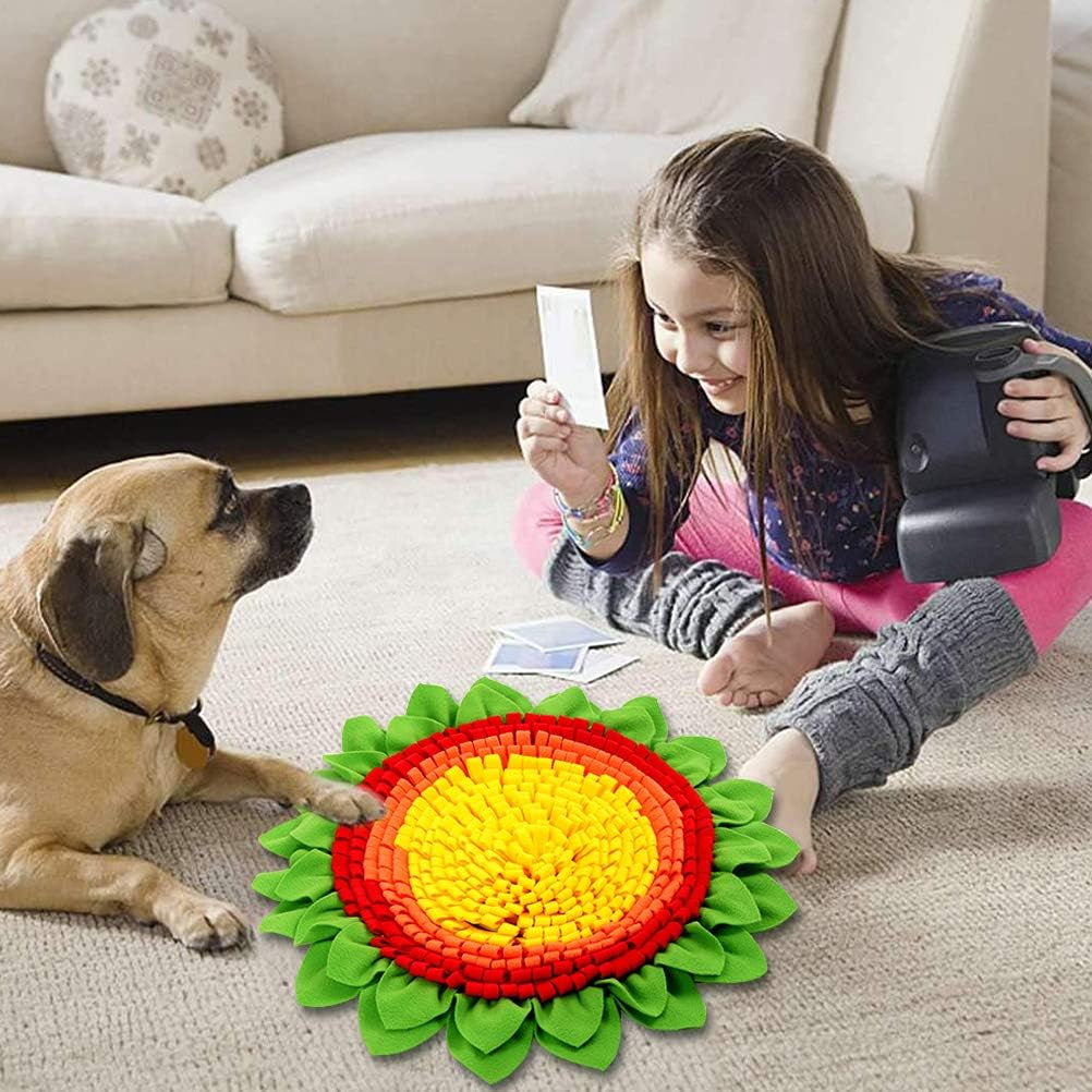 Pet Snuffle Mat for Dogs - Dog Puzzle Toys for Dogs, Interactive Feed Games for Boredom, Cat Treat Puzzle for Indoor Cats Encourage Natural Foraging Skills, Dog Treat Dispenser Stress Relief