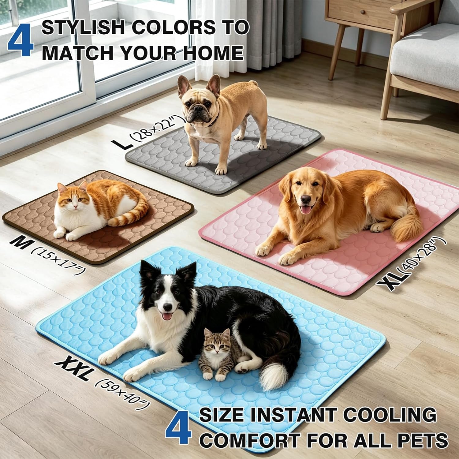2XL Cooling Mat for Dogs & Cats – Foldable Self-Cooling Pet Pad
