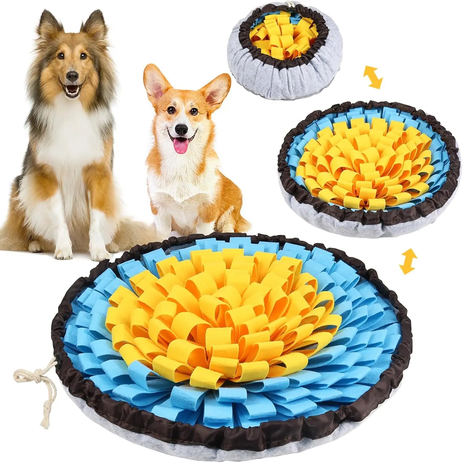 Vivifying Snuffle Mat for Dogs, Adjustable Nosework Mat for Small, Medium & Large Dogs, Interactive Dog Enrichment Toy