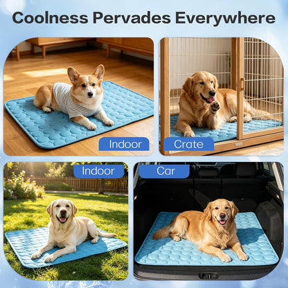 Self-Cooling Pet Mat for Dogs & Cats – Washable Portable Cooling Pad