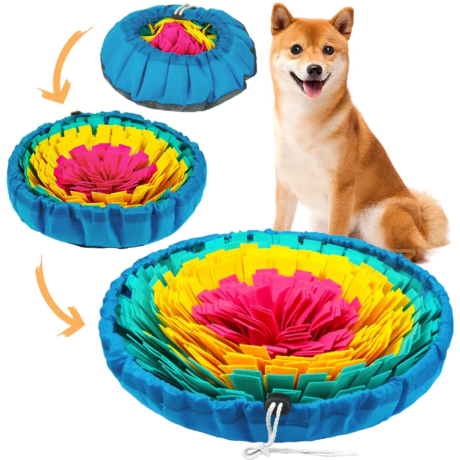 Vivifying Snuffle Mat for Dogs, Adjustable Nosework Mat for Small, Medium & Large Dogs, Interactive Dog Enrichment Toy