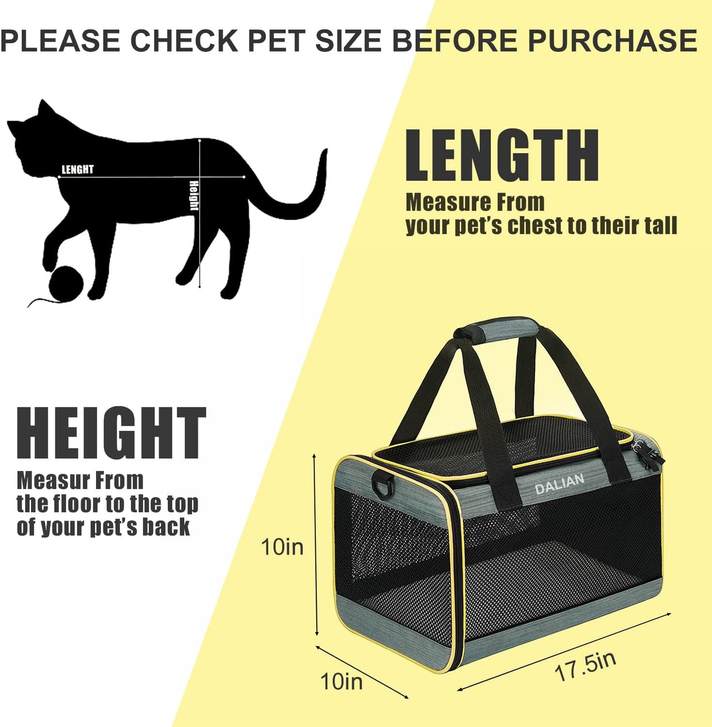 Airline Approved Pet Carrier for Cats & Dogs – Soft Travel Carrier up to 17 lbs