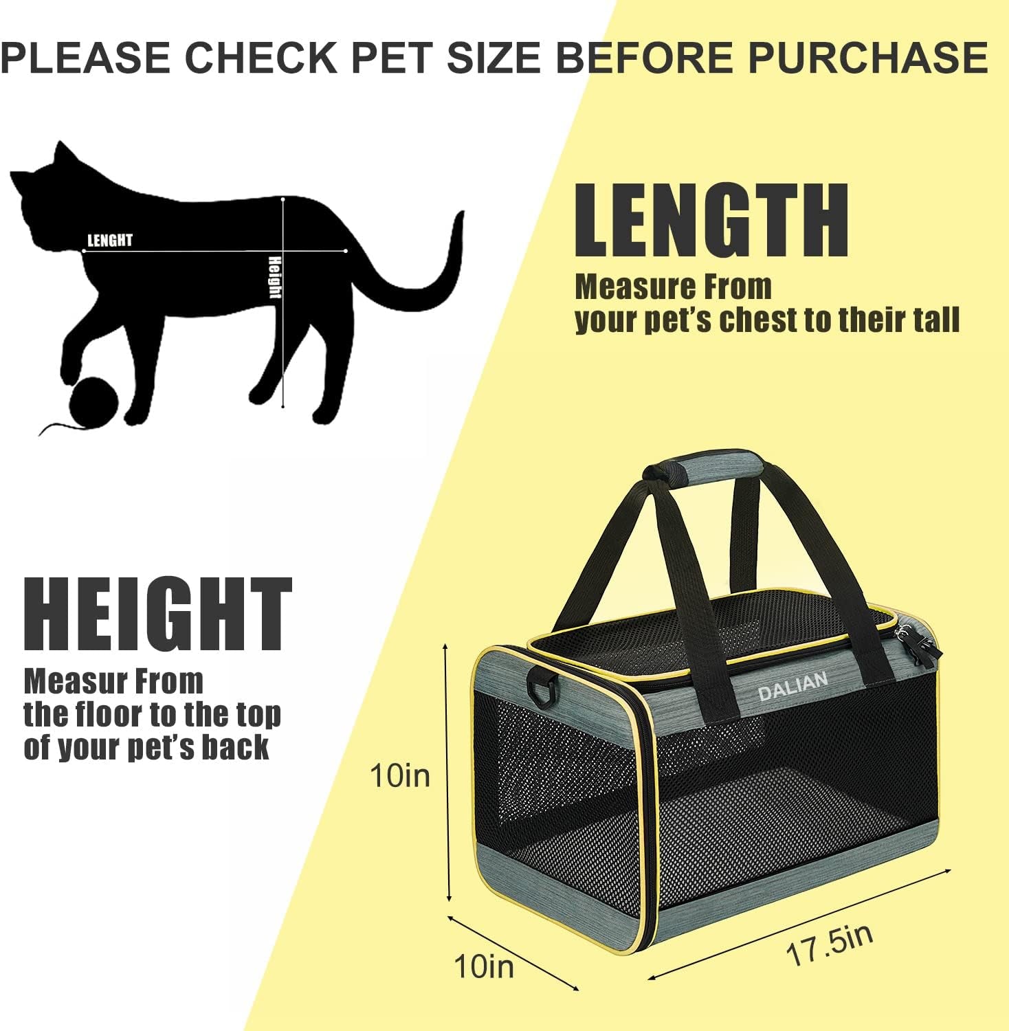Airline Approved Pet Carrier for Cats & Dogs – Soft Travel Carrier up to 17 lbs