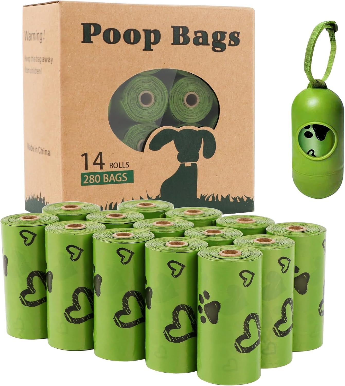 280 Count Leakproof Dog Poop Bags with Dispenser – Extra Thick & Easy Tear