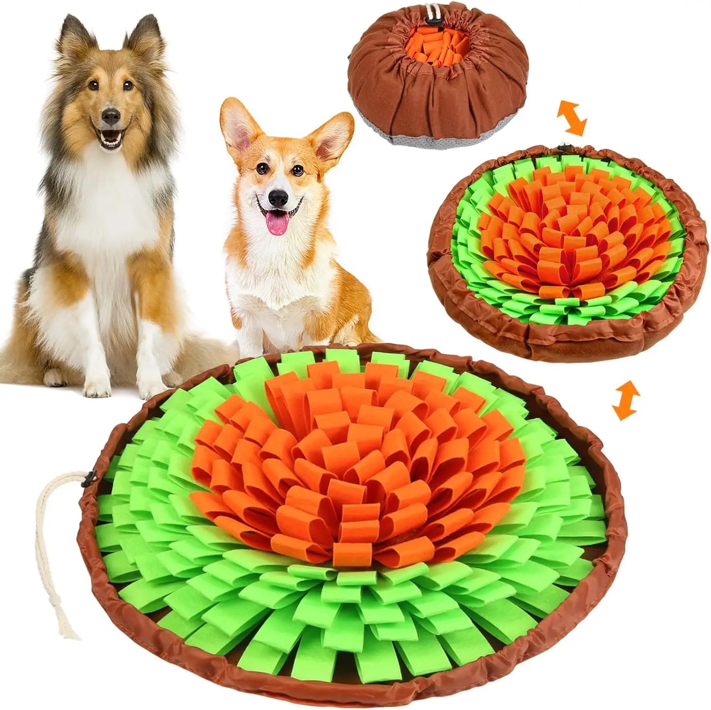 Vivifying Snuffle Mat for Dogs, Adjustable Nosework Mat for Small, Medium & Large Dogs, Interactive Dog Enrichment Toy