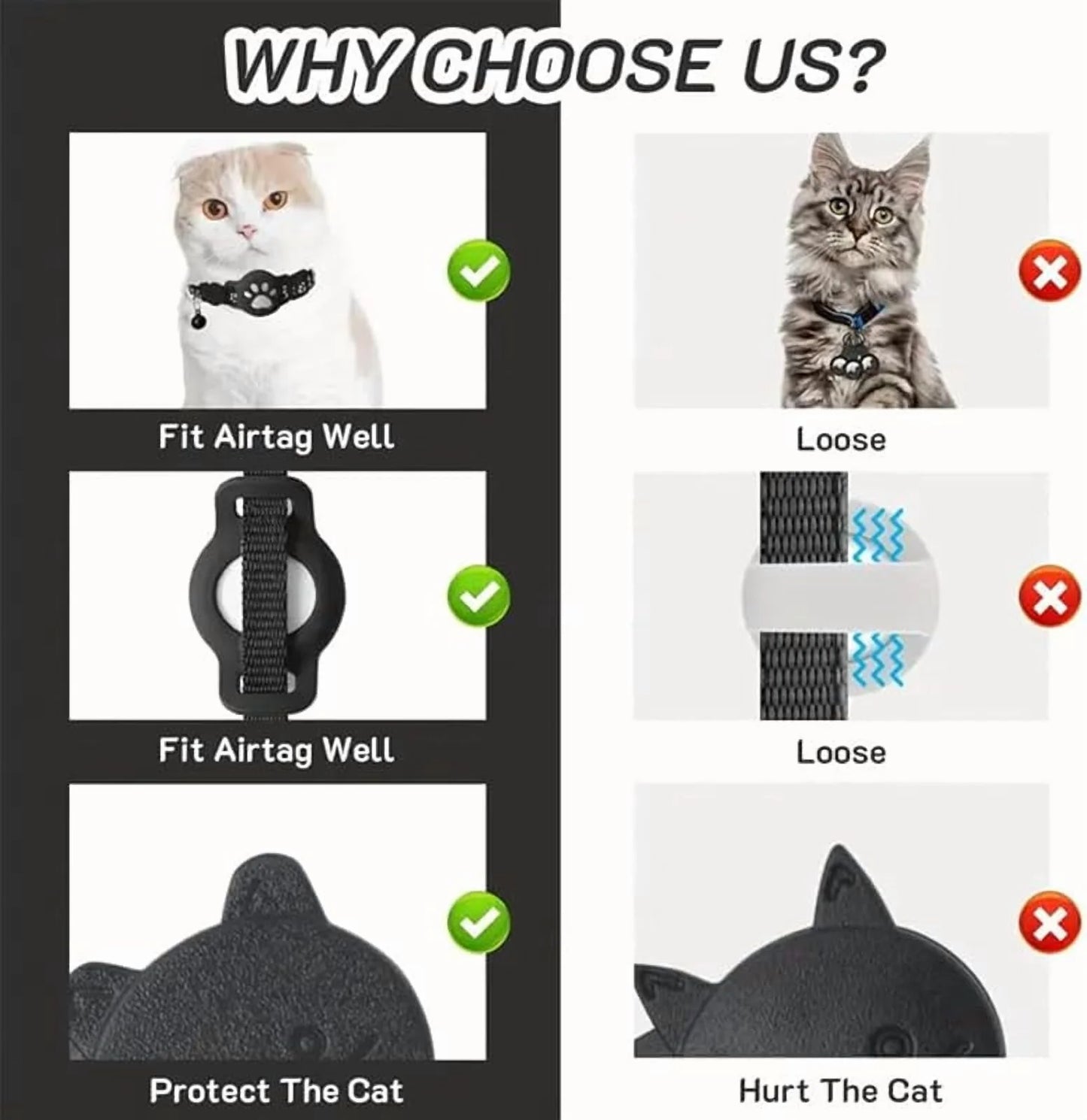 Apple Find My Cat Tracker Collar – Waterproof GPS Collar for Cats, No Subscription