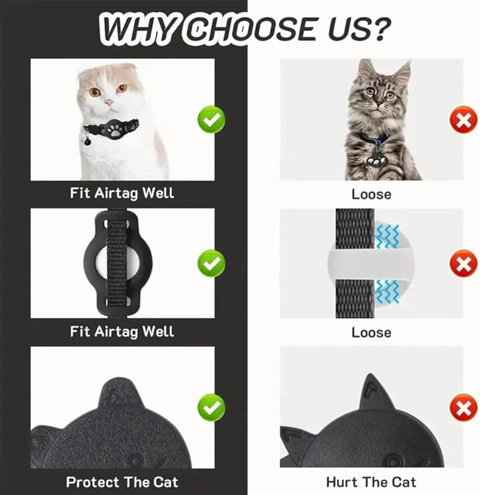 Apple Find My Cat Tracker Collar – Waterproof GPS Collar for Cats, No Subscription