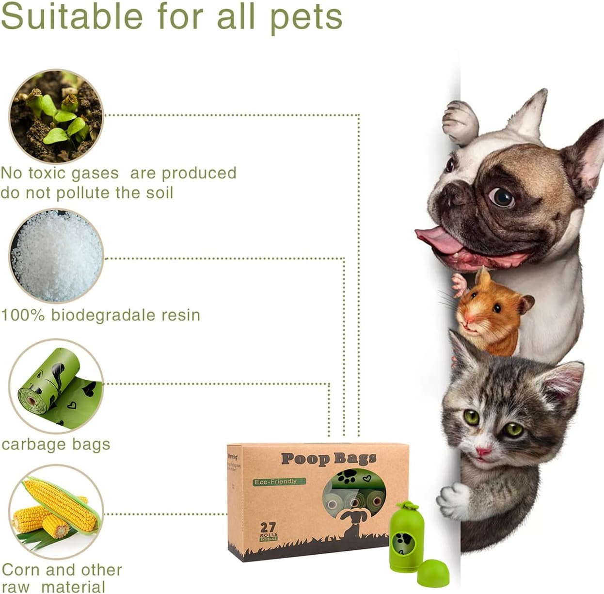 280 Count Leakproof Dog Poop Bags with Dispenser – Extra Thick & Easy Tear